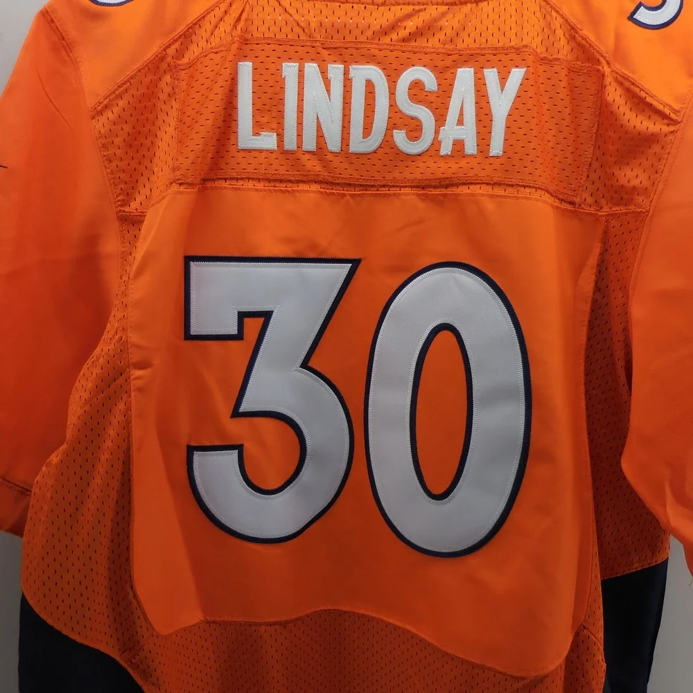 Nike Denver Broncos Phillip Lindsay 30 On Field Jersey Mens 52‎ Orange Navy